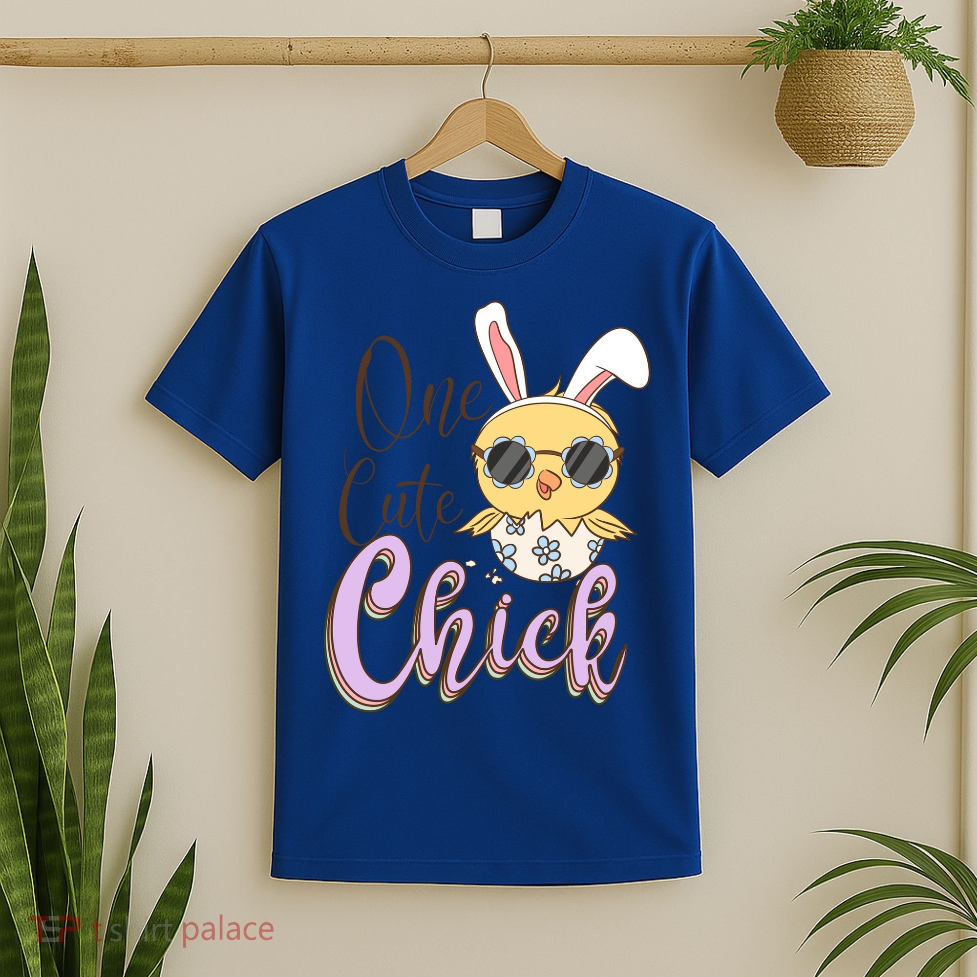 One Cute Chick With Glasses Funny Bunny Easter Day T-Shirt