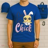 One Cute Chick With Glasses Funny Bunny Easter Day T-Shirt thumb 6