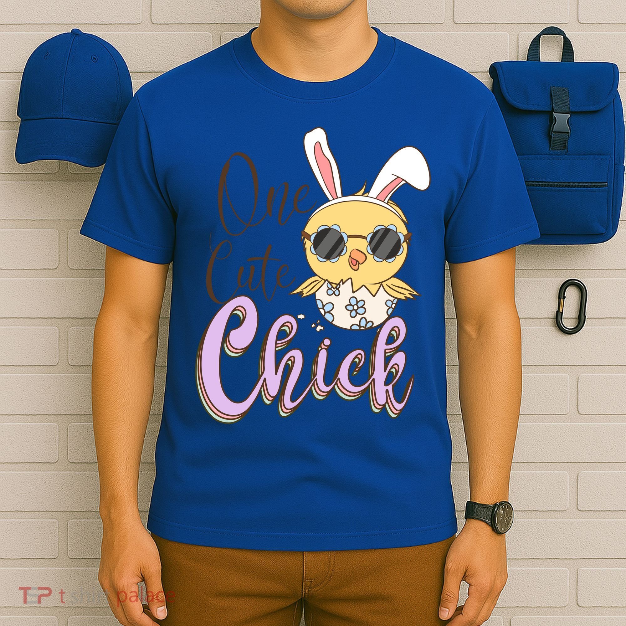 One Cute Chick With Glasses Funny Bunny Easter Day T-Shirt