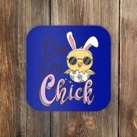 One Cute Chick With Glasses Funny Bunny Easter Day Coaster thumb 0