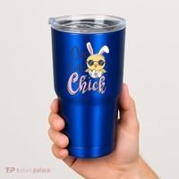 One Cute Chick With Glasses Funny Bunny Easter Day Tumbler thumb 2