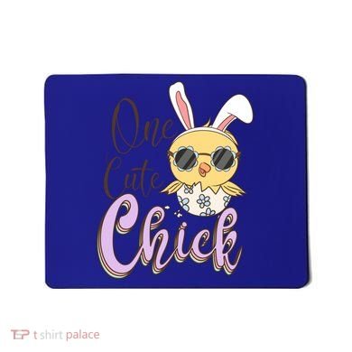 One Cute Chick With Glasses Funny Bunny Easter Day Mousepad