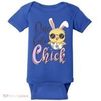 One Cute Chick With Glasses Funny Bunny Easter Day Baby Bodysuit thumb 0