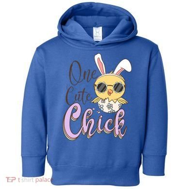 One Cute Chick With Glasses Funny Bunny Easter Day Toddler Hoodie
