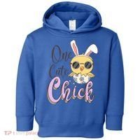 One Cute Chick With Glasses Funny Bunny Easter Day Toddler Hoodie thumb 0