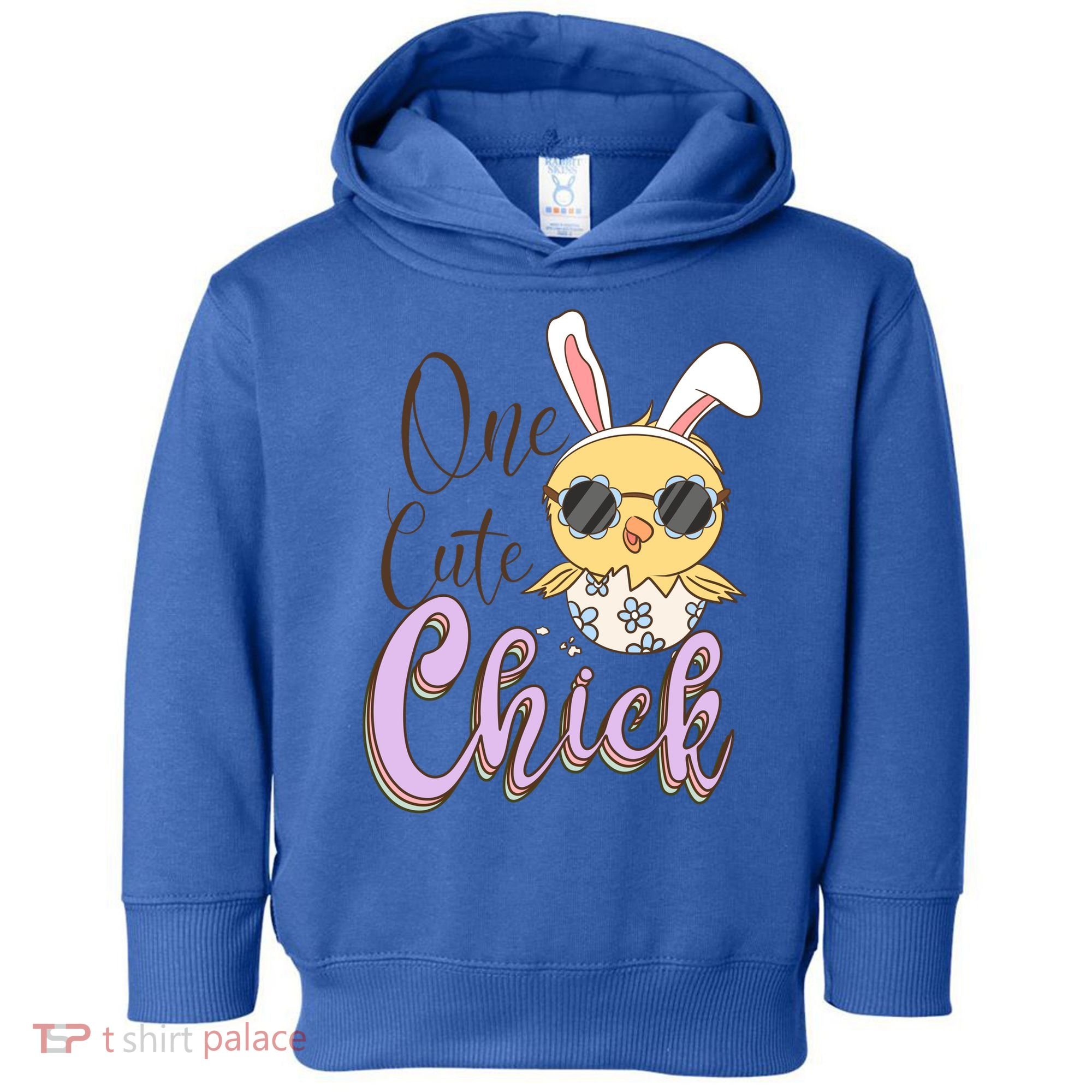One Cute Chick With Glasses Funny Bunny Easter Day Toddler Hoodie