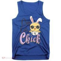 One Cute Chick With Glasses Funny Bunny Easter Day Tank Top thumb 0
