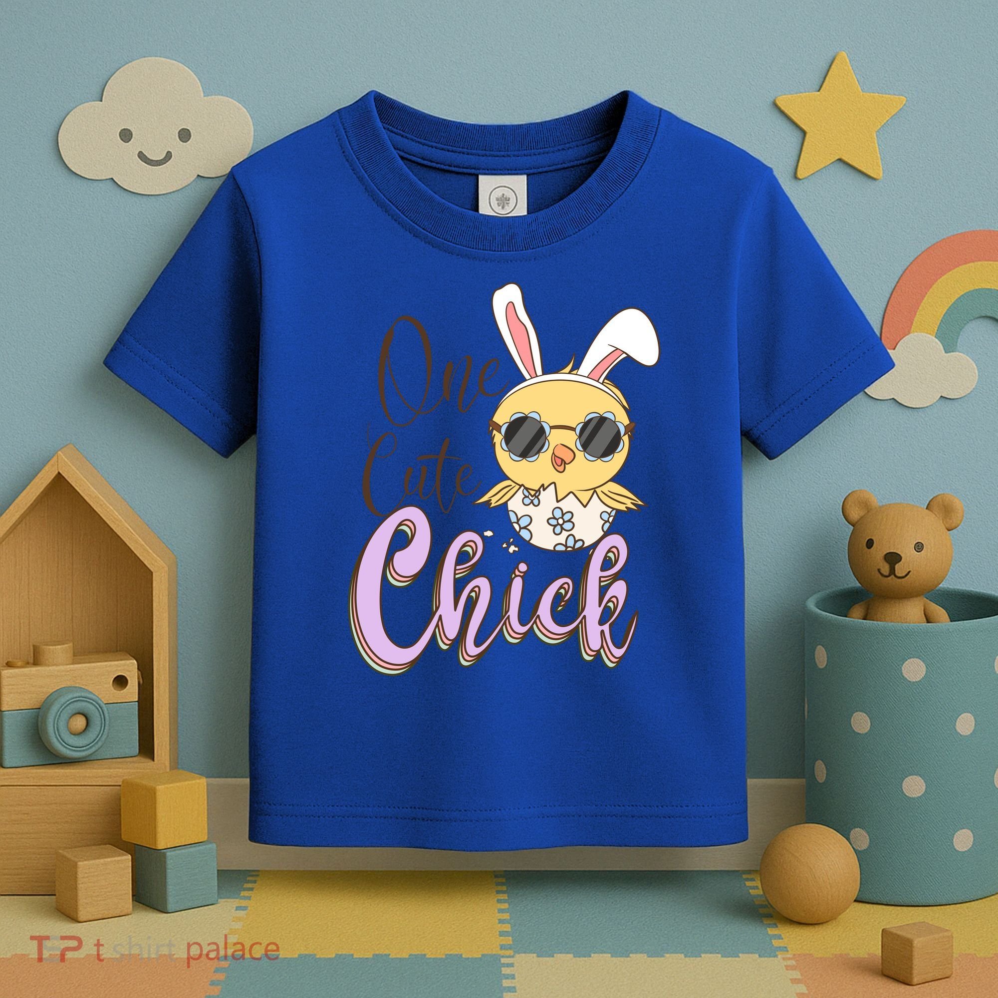 One Cute Chick With Glasses Funny Bunny Easter Day Toddler T-Shirt