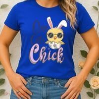 One Cute Chick With Glasses Funny Bunny Easter Day Women's T-Shirt thumb 2