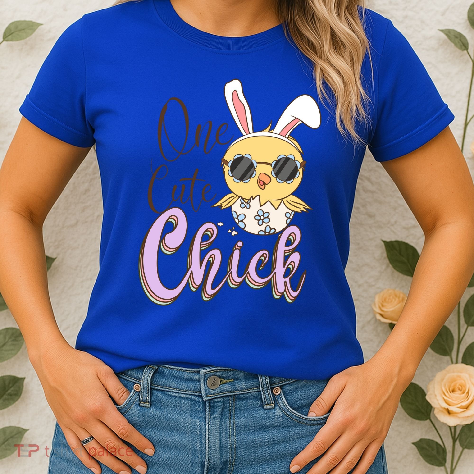 One Cute Chick With Glasses Funny Bunny Easter Day Women's T-Shirt