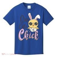 One Cute Chick With Glasses Funny Bunny Easter Day Kids T-Shirt thumb 0