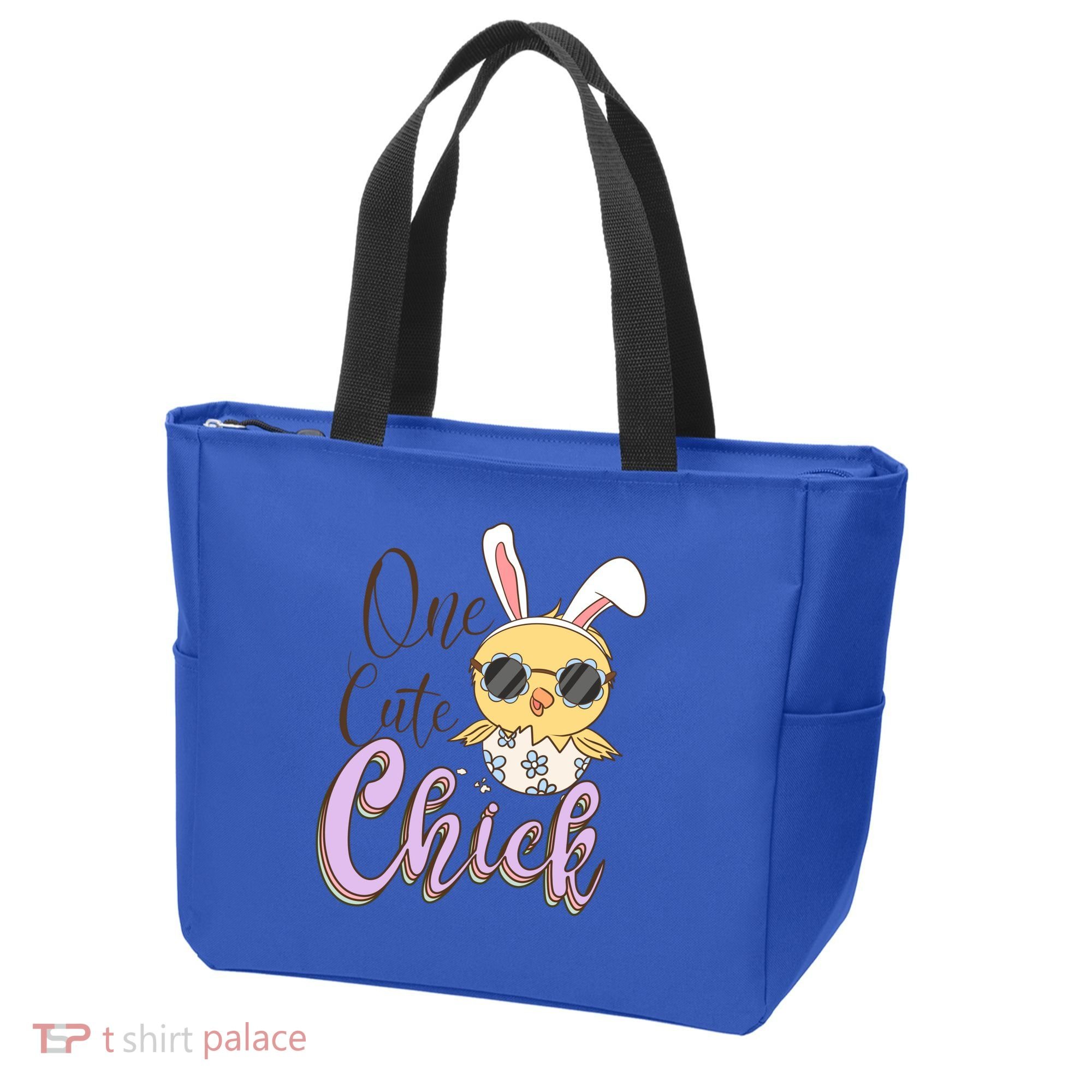 One Cute Chick With Glasses Funny Bunny Easter Day Tote Bag