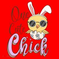 One Cute Chick With Glasses Funny Bunny Easter Day Santa Hat thumb 1
