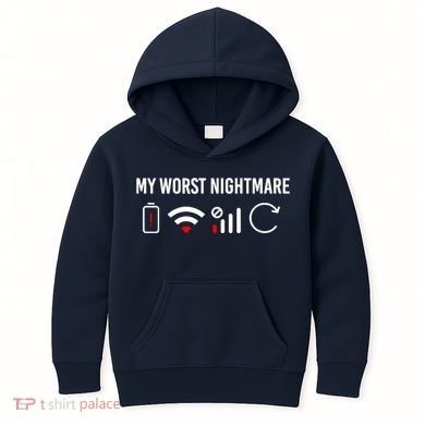 Online Clothes Computer Video Game Geek My Worst Nightmare Kids Hoodie