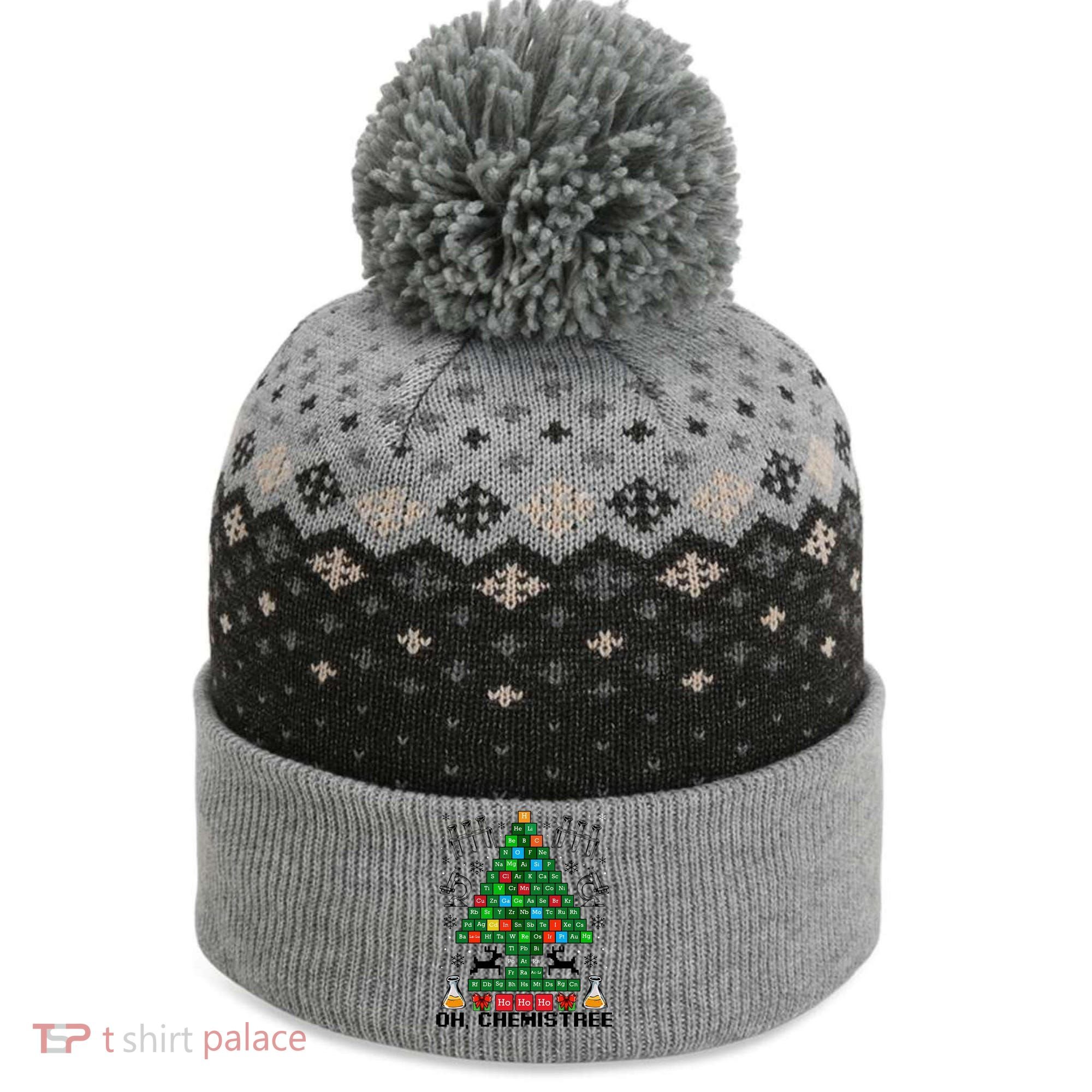 Oh Chemistree Christmas Chemistry Science Periodic Table The Baniff Cuffed Pom Beanie