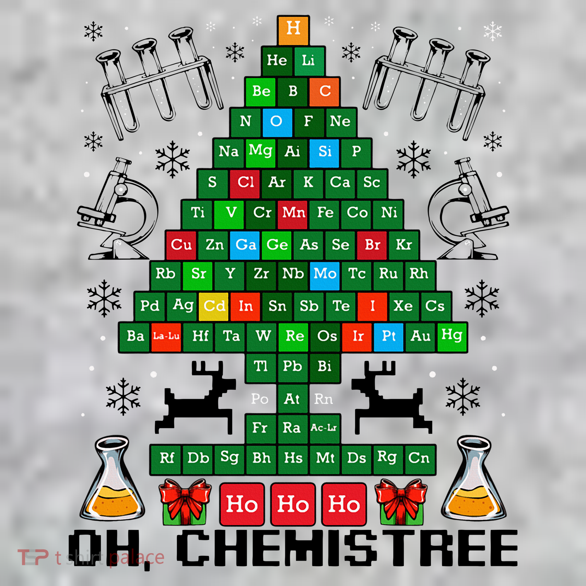 Oh Chemistree Christmas Chemistry Science Periodic Table The Baniff Cuffed Pom Beanie