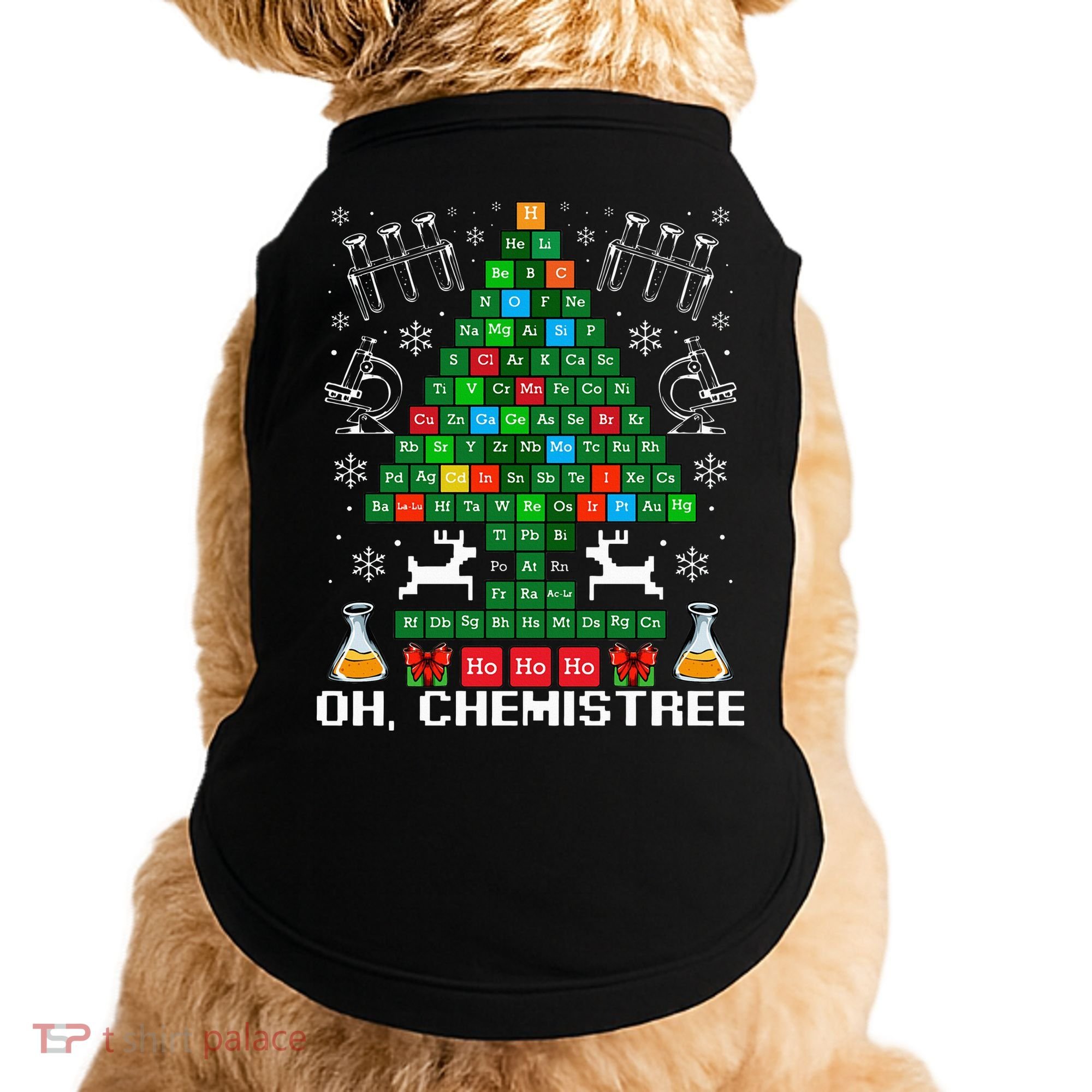 Oh Chemistree Christmas Chemistry Science Periodic Table Doggie Tank