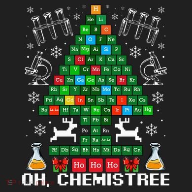 Oh Chemistree Christmas Chemistry Science Periodic Table Five-Panel Snapback Cap