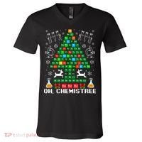 Oh Chemistree Christmas Chemistry Science Periodic Table V-Neck T-Shirt thumb 0