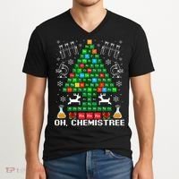 Oh Chemistree Christmas Chemistry Science Periodic Table V-Neck T-Shirt thumb 2