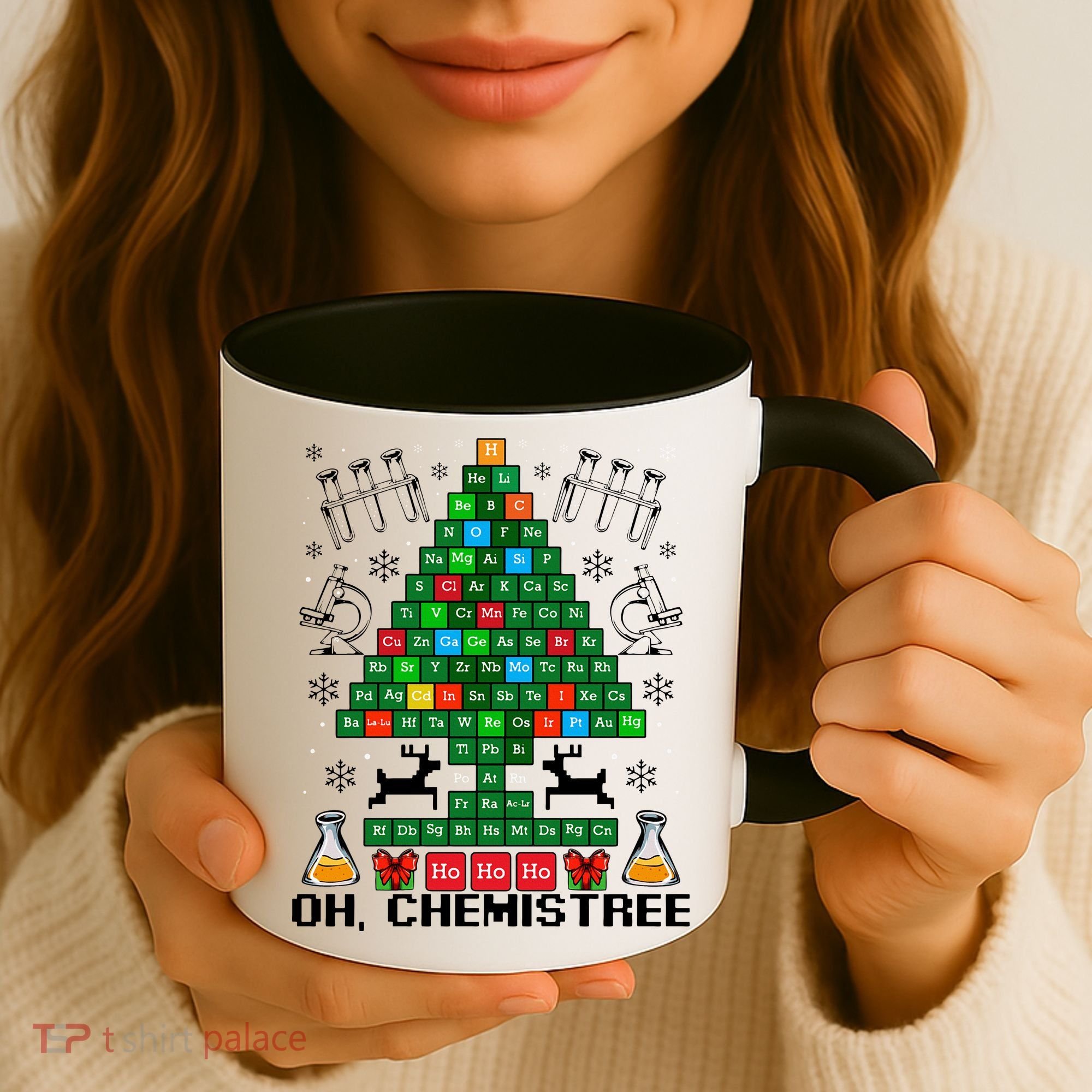 Oh Chemistree Christmas Chemistry Science Periodic Table Coffee Mug