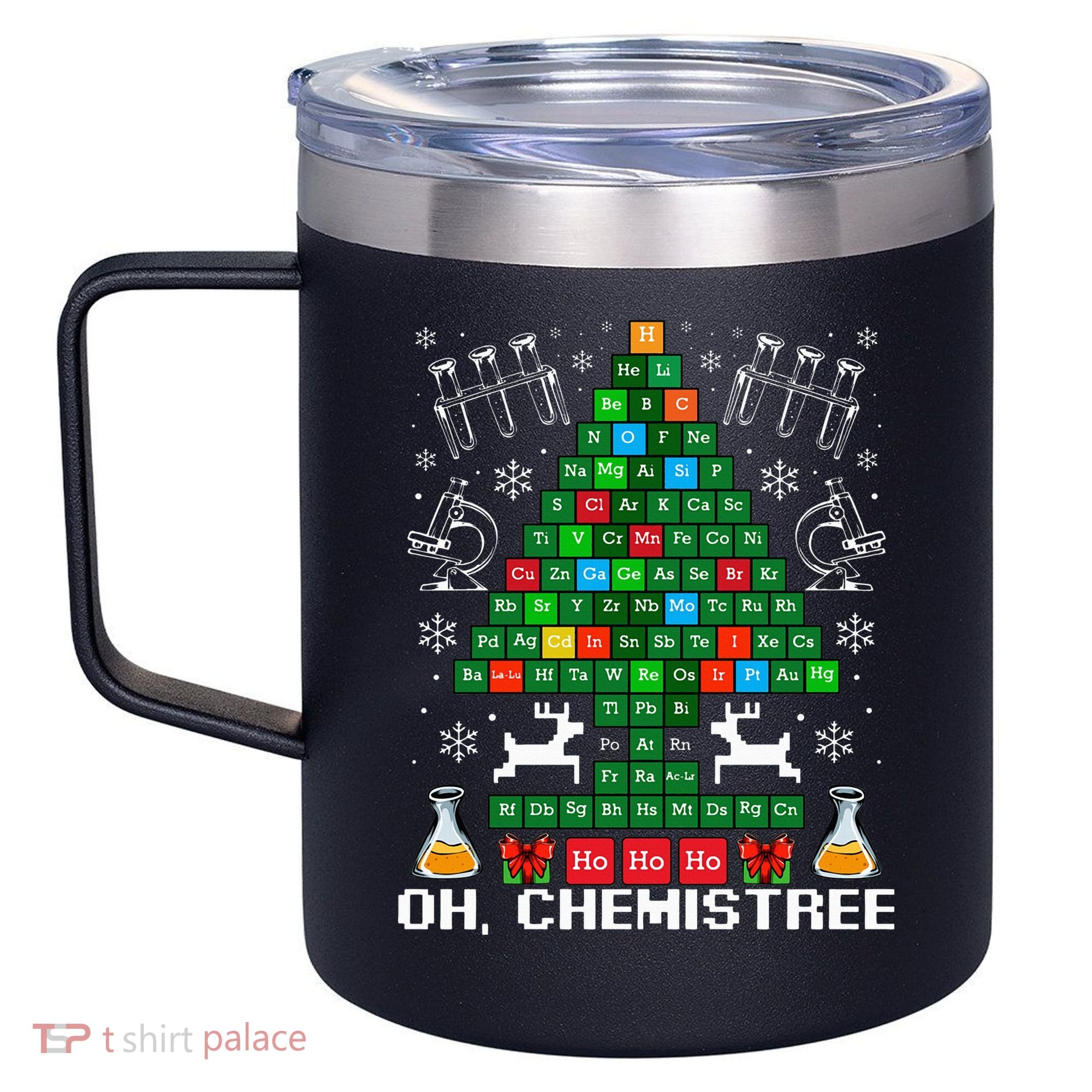 Oh Chemistree Christmas Chemistry Science Periodic Table 12oz Stainless Steel Coffee Mug