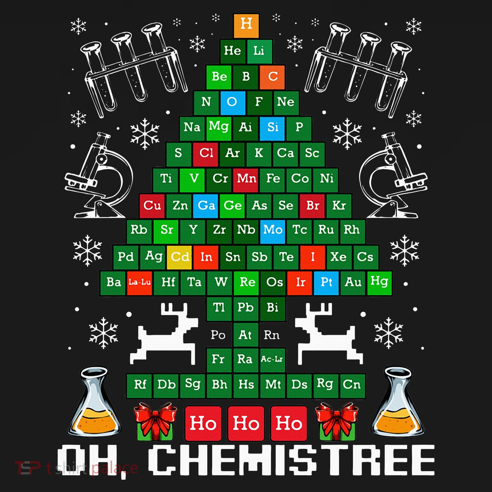 Oh Chemistree Christmas Chemistry Science Periodic Table Performance Fleece Hoodie