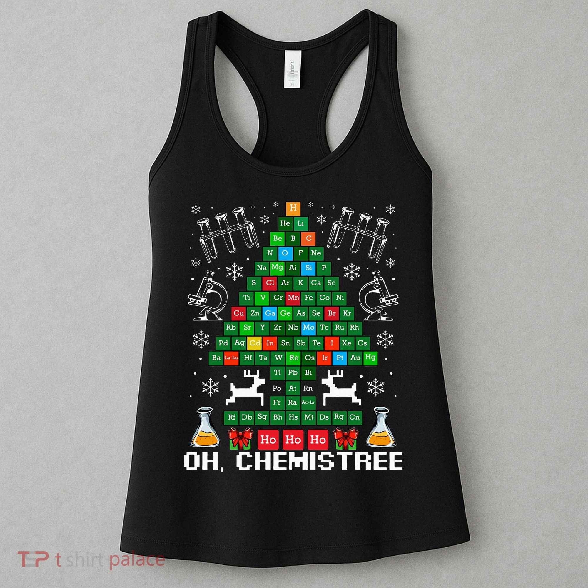 Oh Chemistree Christmas Chemistry Science Periodic Table Women's Tank Top