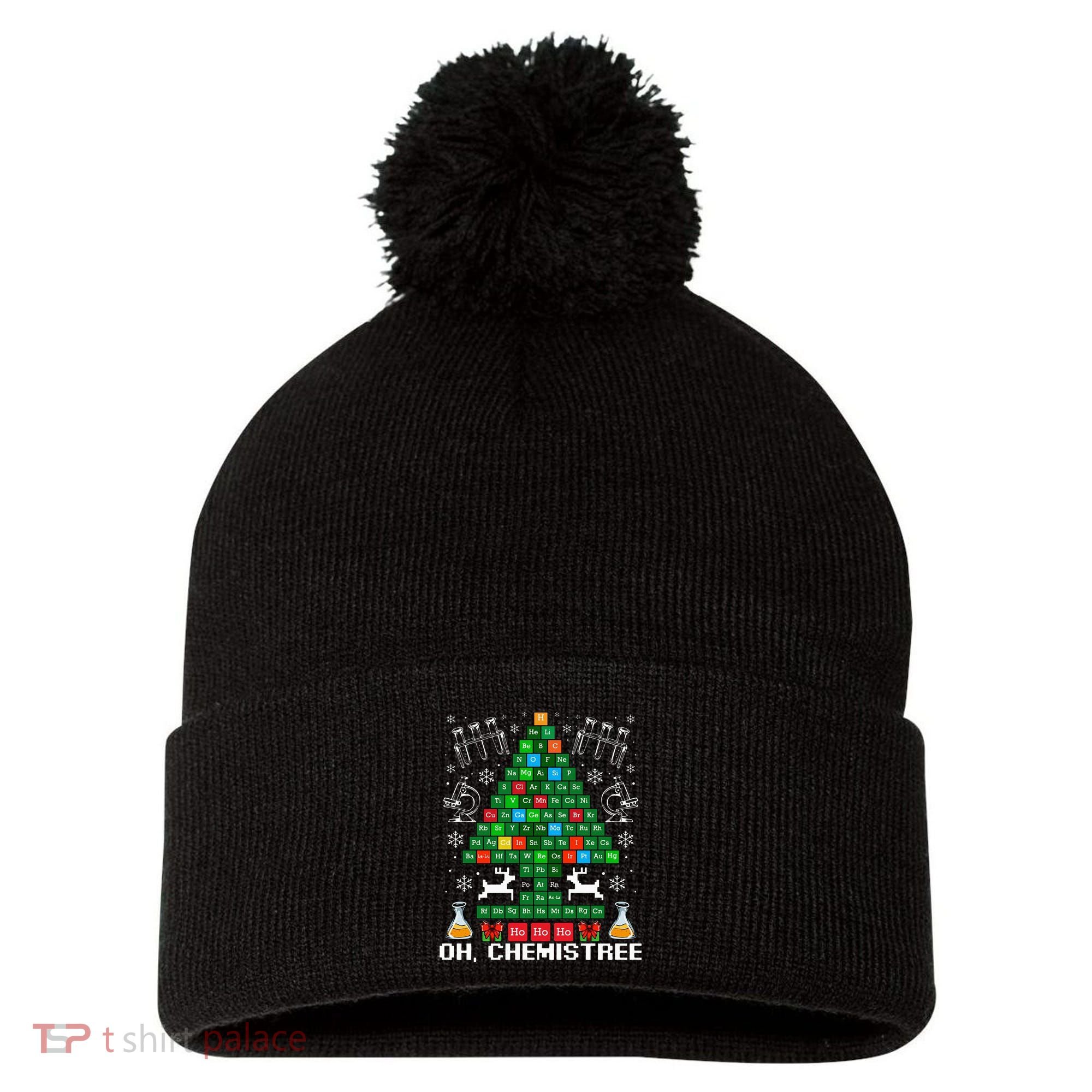 Oh Chemistree Christmas Chemistry Science Periodic Table Pom Pom 12in Knit Beanie