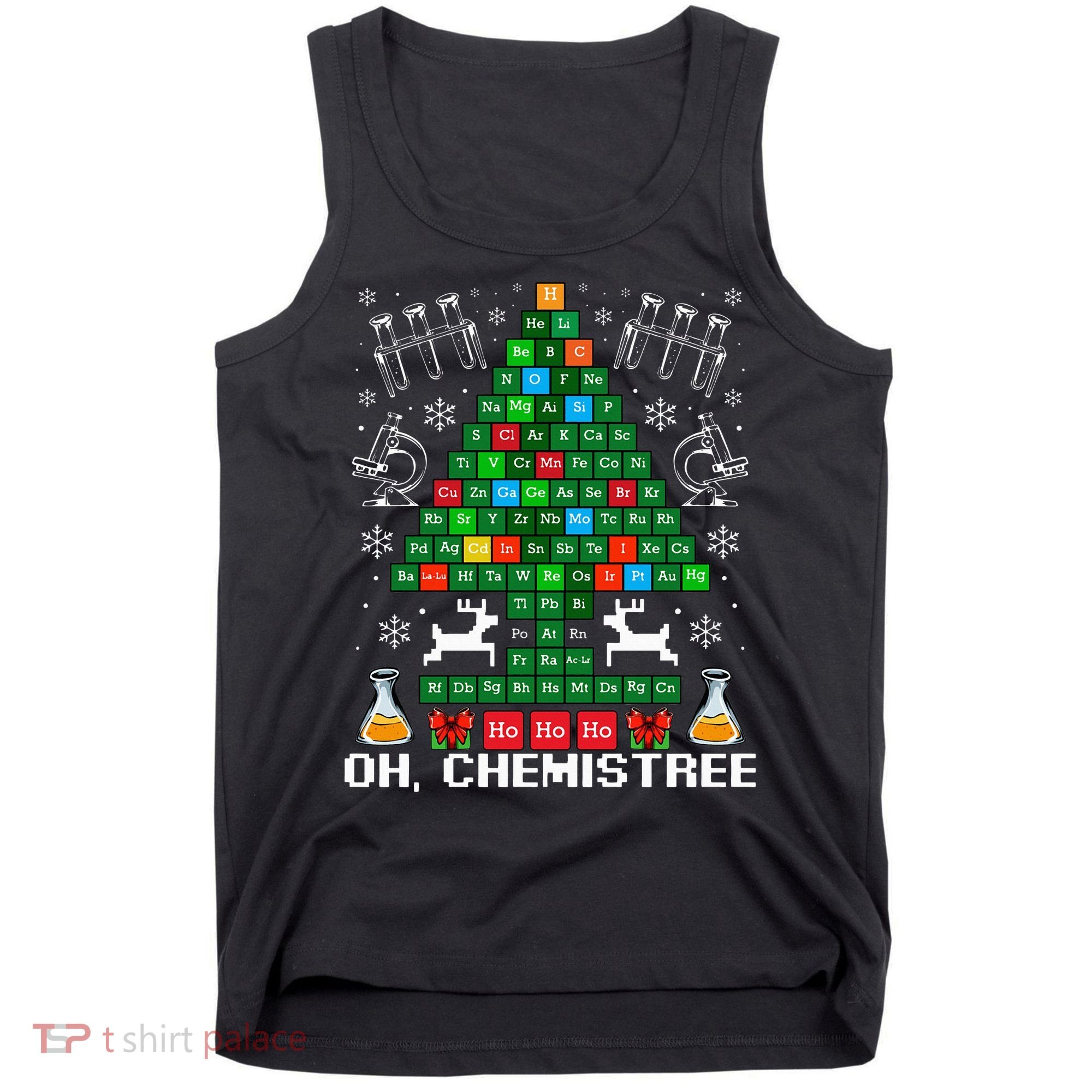 Oh Chemistree Christmas Chemistry Science Periodic Table Tank Top
