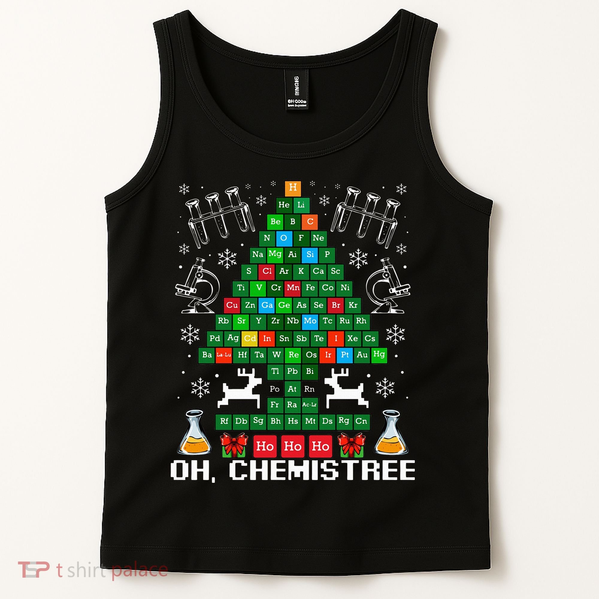 Oh Chemistree Christmas Chemistry Science Periodic Table Tank Top