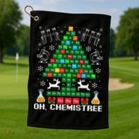 Oh Chemistree Christmas Chemistry Science Periodic Table Golf Towel thumb 1