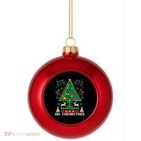 Oh Chemistree Christmas Chemistry Science Periodic Table Plastic Christmas Ball Ornament thumb 0