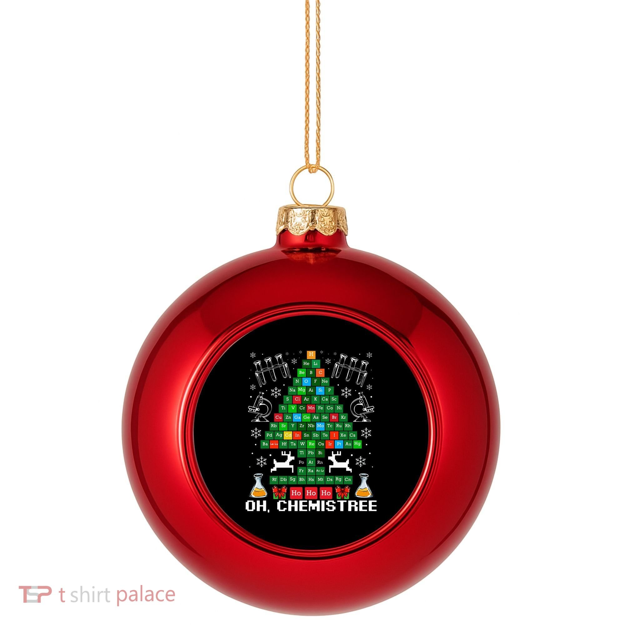Oh Chemistree Christmas Chemistry Science Periodic Table Plastic Christmas Ball Ornament