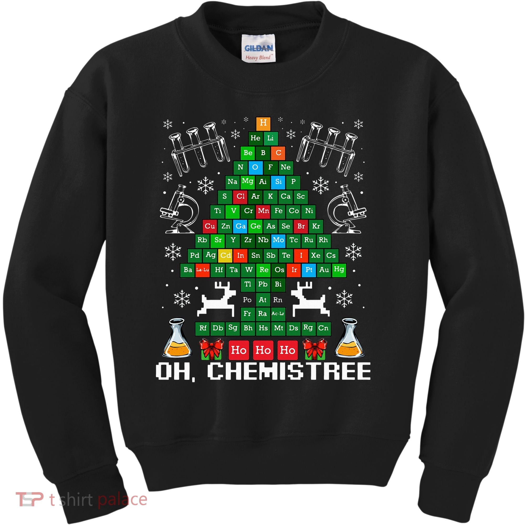 Oh Chemistree Christmas Chemistry Science Periodic Table Kids Sweatshirt