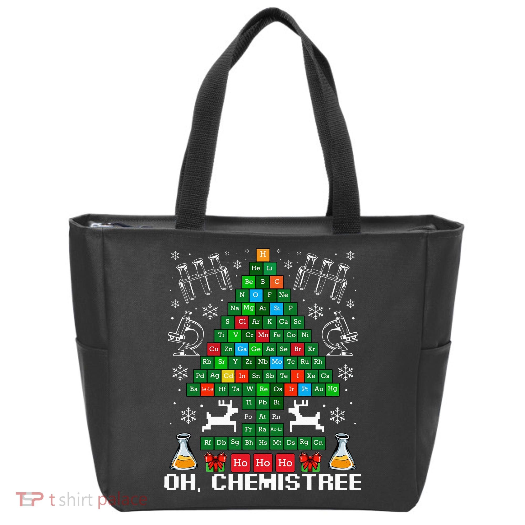 Oh Chemistree Christmas Chemistry Science Periodic Table Tote Bag