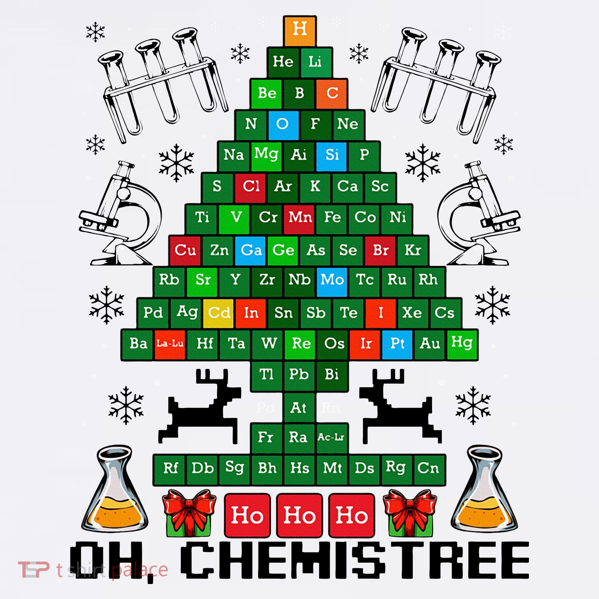 Oh Chemistree Christmas Chemistry Science Periodic Table Garment-Dyed Sweatshirt