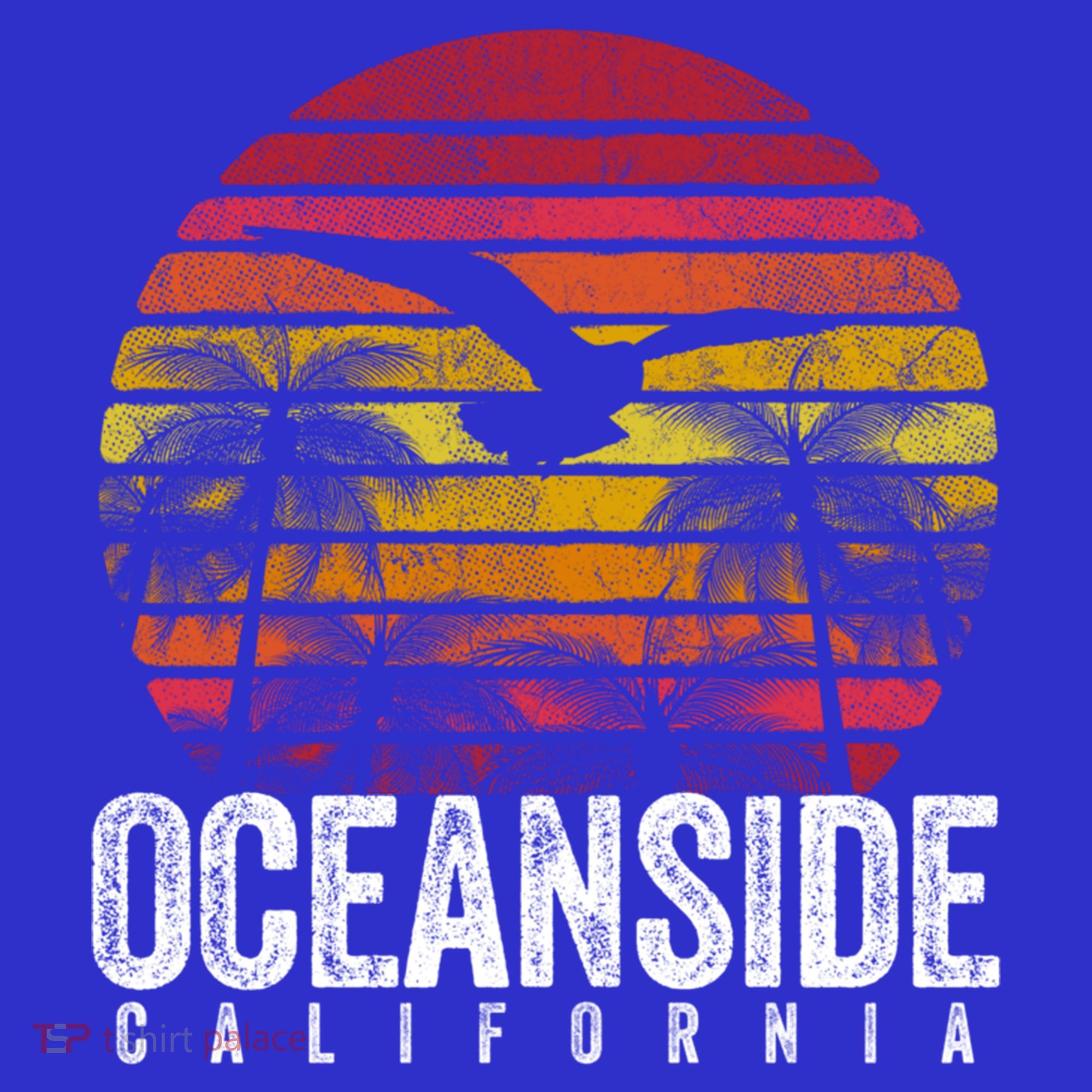 Oceanside California Ca Vintage Retro Distressed Style Gift T-Shirt