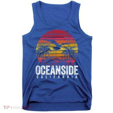 Oceanside California Ca Vintage Retro Distressed Style Gift Tank Top