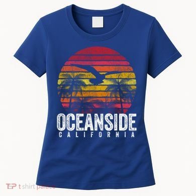 Oceanside California Ca Vintage Retro Distressed Style Gift Women's T-Shirt