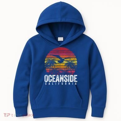 Oceanside California Ca Vintage Retro Distressed Style Gift Kids Hoodie