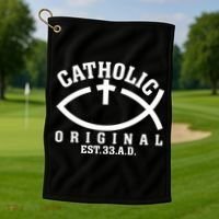 Original Catholic Church God Jesus Christ Golf Towel thumb 1