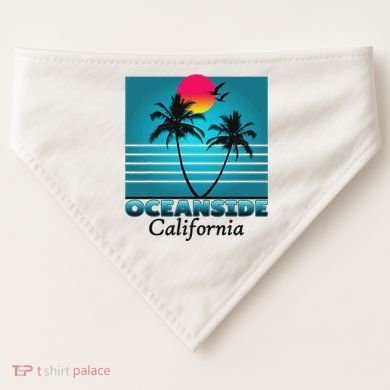 Oceanside California Ca Summer Gift Souvenirs USA-Made Doggie Bandana
