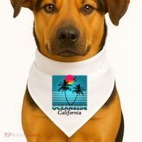 Oceanside California Ca Summer Gift Souvenirs USA-Made Doggie Bandana thumb 1