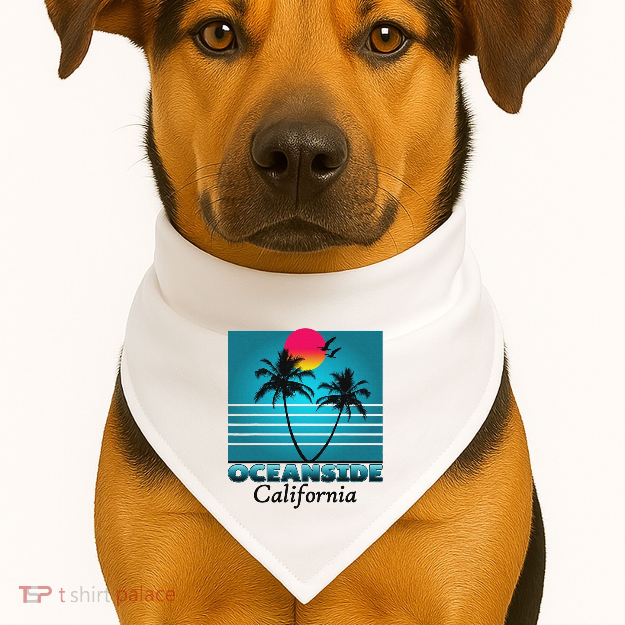 Oceanside California Ca Summer Gift Souvenirs USA-Made Doggie Bandana
