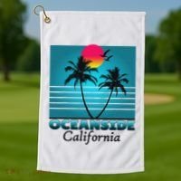 Oceanside California Ca Summer Gift Souvenirs Golf Towel thumb 1
