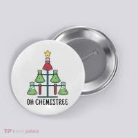 Oh Chemistree Chemistry Christmas Gift Button thumb 0