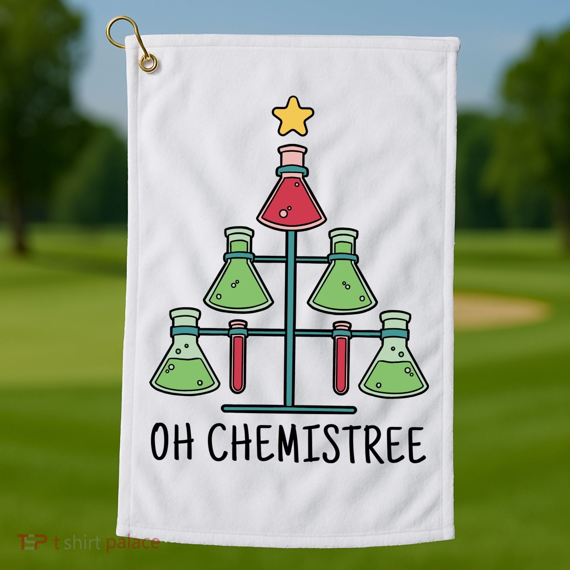 Oh Chemistree Chemistry Christmas Gift Golf Towel