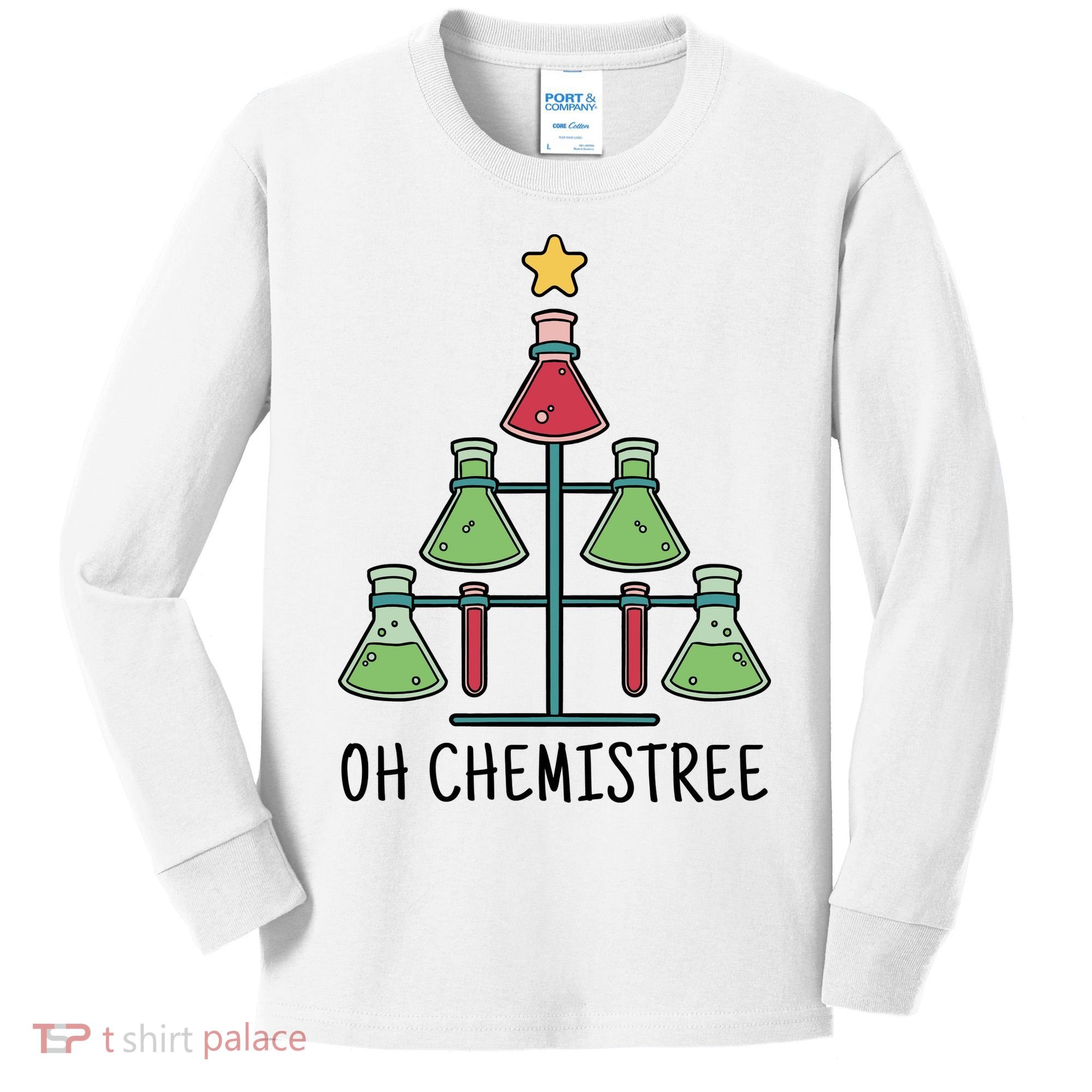 Oh Chemistree Chemistry Christmas Gift Kids Long Sleeve Shirt