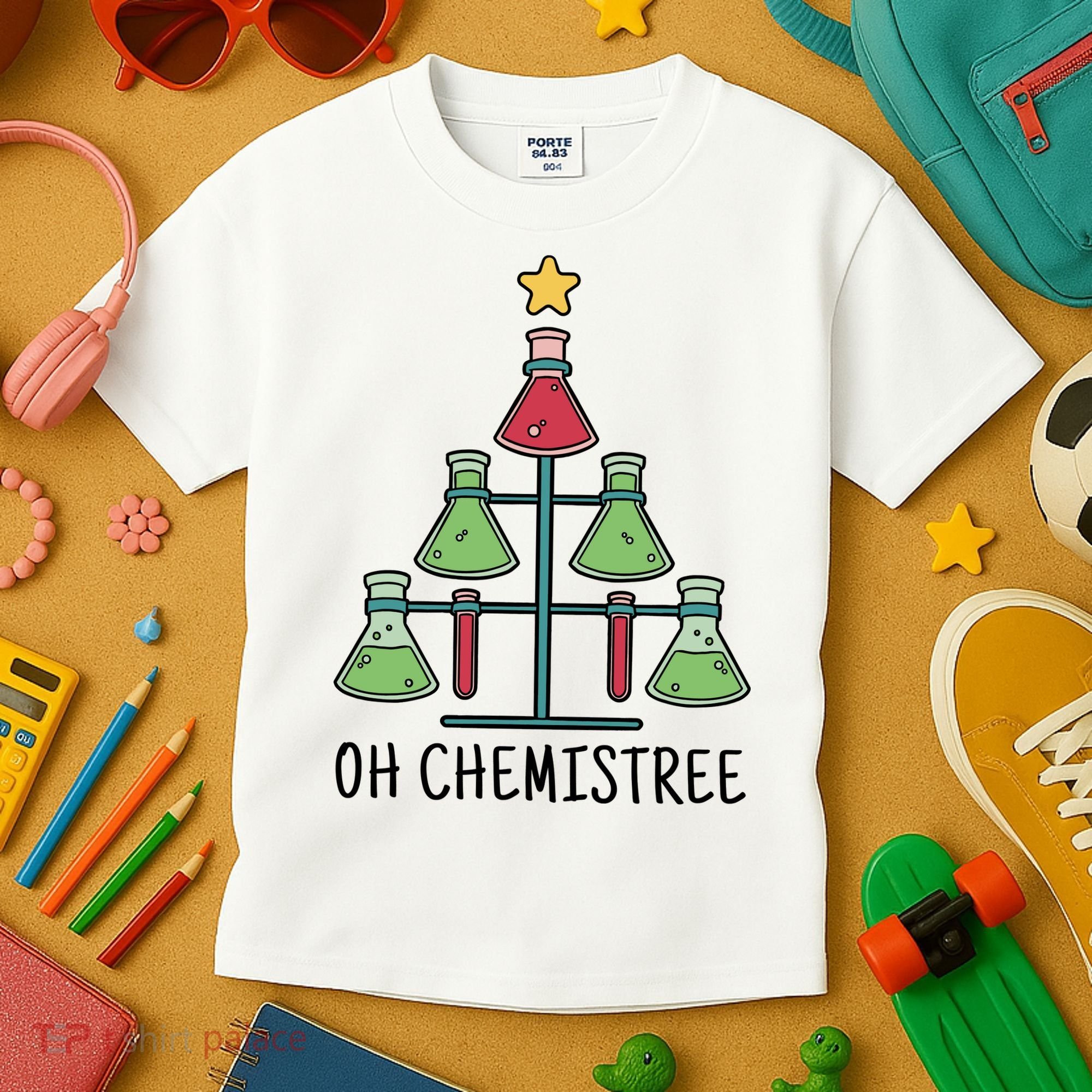 Oh Chemistree Chemistry Christmas Gift Kids T-Shirt